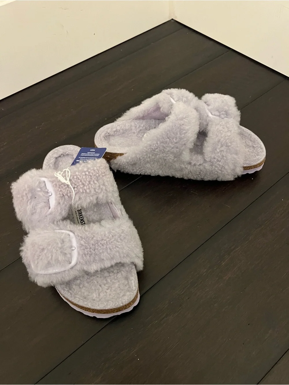 Birkenstock Kids Furry Arizona Sandals - Light Lavender